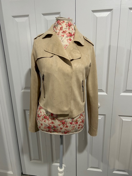 C Est. 1946 Jackets & Blazers - Women's Suede Moto Jacket - Beige